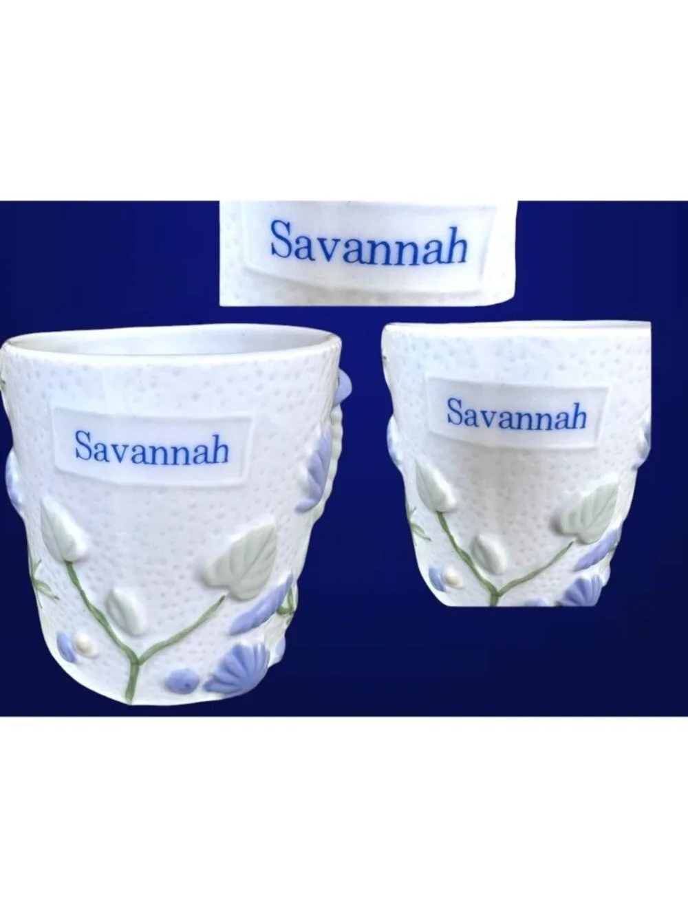 Vintage Handmade Savannah Georgia Cup Pottery Seashells Starfish Coast Beach